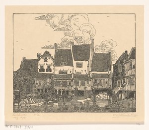 Häuser am Hafen von Enkhuizen von Wijnand Otto Jan Nieuwenkamp (signed by artist)