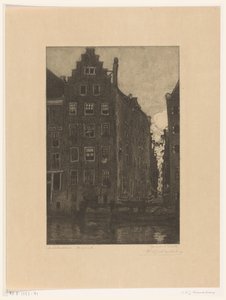 Häuser am Damrak in Amsterdam von Wijnand Otto Jan Nieuwenkamp (signed by artist)