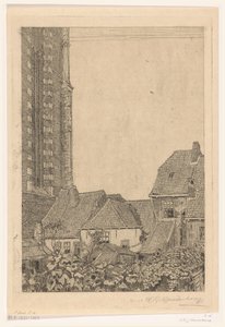 Häuser bei der Onze-Lieve-Vrouwetoren in Amersfoort von Wijnand Otto Jan Nieuwenkamp (signed by artist)