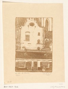 Häuser an der Sint-Bavokerk am Oude Groenmarkt in Haarlem von Wijnand Otto Jan Nieuwenkamp (signed by artist)