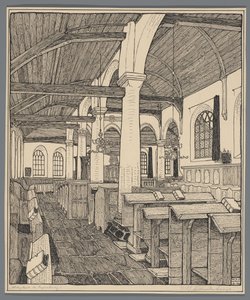 Innenraum der Abteikirche in Rijnsburg von Wijnand Otto Jan Nieuwenkamp (signed by artist)