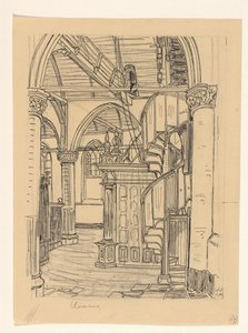 Innenraum der Noorderkerk in Hoorn von Wijnand Otto Jan Nieuwenkamp (signed by artist)
