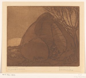 Mann und Frau von dem Tod beobachtet von Wijnand Otto Jan Nieuwenkamp (signed by artist)