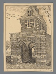 Oosterpoort in Hoorn von Wijnand Otto Jan Nieuwenkamp (signed by artist)