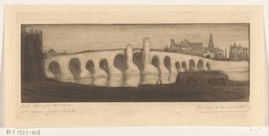 Römische Brücke über den Guadalquivir in Córdoba von Wijnand Otto Jan Nieuwenkamp (signed by artist)