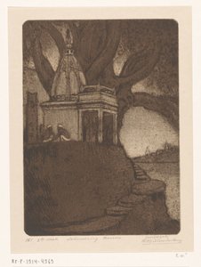 Tempel in Benares bei Abend von Wijnand Otto Jan Nieuwenkamp (signed by artist)