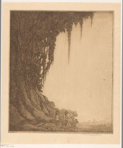 Zwei Frauen mit einer Schale mit Früchten auf dem Kopf auf Bali von Wijnand Otto Jan Nieuwenkamp (signed by artist)