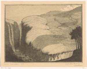 Zwei Wasserfälle in Gianyar auf Bali von Wijnand Otto Jan Nieuwenkamp (signed by artist)
