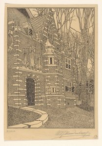 Südportal der Grote oder Sint-Nicolaaskerk in Edam von Wijnand Otto Jan Nieuwenkamp (signed by artist)