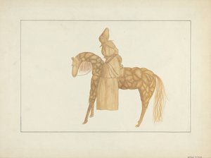 Maisstrohpuppe auf Pferd, 1935-1942 von Wilbur M Rice