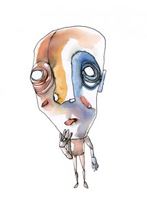 Nachdenkliche abstrakte Figur