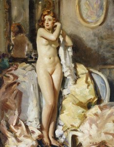 Vor dem Spiegel Stehend, Rothaarig von Wilfred Gabriel de Glehn