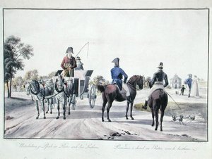 Reiten im Prater Park, Wien, graviert von Adam von Bartsch, 1804 von Wilhelm Alexander (after) Kobell