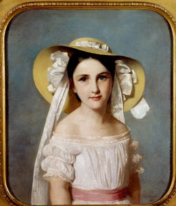 Porträt von Miss Emily Leo. Porträt eines jungen Mädchens. Gemälde von Wilhelm Lehmann (1819-1905)