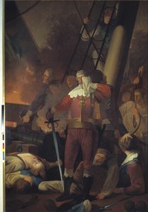 Christian IV. auf der "Dreifaltigkeit" in der Schlacht auf der Koldberger Heide 1644 von Wilhelm Bendz
