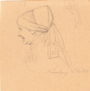 Kopf einer alten Frau. Profil nach links von Wilhelm Bendz