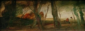 Spätherbstlandschaft mit zwei Figuren von Wilhelm Busch