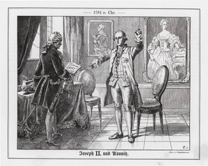 Der Heilige Römische Kaiser Joseph II. und sein Staatskanzler, der Fürst von Kaunitz-Rietberg