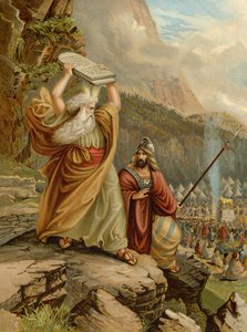 Moses zerstört die Gesetzestafeln