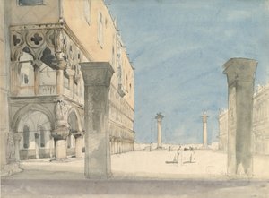 Ansicht der Piazzetta di San Marco in Venedig, 19. Jahrhundert