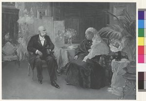 Königin Victoria und Kaiser Franz Joseph im Hotel du Cimiez in Nizza von Wilhelm Gause