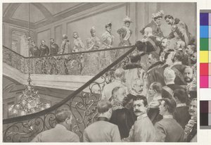 Die Erzherzogin empfängt Kaiser Wilhelm II. an der Schwarzen-Adlerstiege