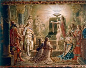Das Wunder des Grals, aus der Lohengrin-Saga, Salon von Wilhelm Hauschild