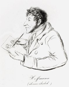 Selbstporträt von Hoffmann, das ihn beim Erstellen eines Selbstporträts zeigt von Wilhelm Hoffmann