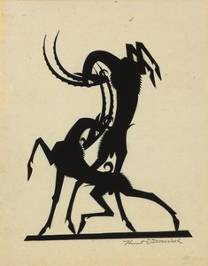 Kämpfende Ziegen, um 1920 von Wilhelm Hunt Diederich