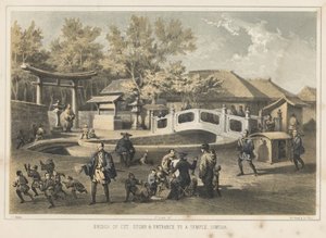 Steinbrücke und Eingang zu einem Tempel in Simoda (1855) von Wilhelm Joseph Heine