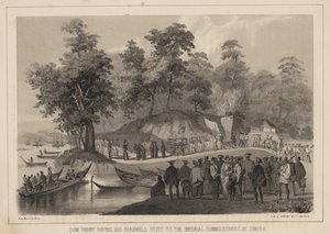 Kommodore Perry verabschiedet sich von den kaiserlichen Kommissaren in Simoda, 1855 von Wilhelm Joseph Heine