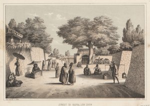 Straße in Napha, Lew Chew, 1855 von Wilhelm Joseph Heine