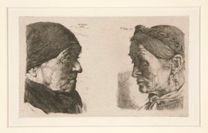 Ohne Titel [Studie von zwei Köpfen] von Wilhelm Maria Hubertus Leibl