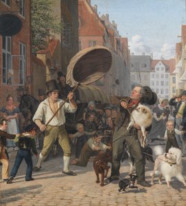 Eine Straßenszene in den Hundstagen von Wilhelm Marstrand