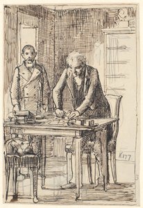 Brief wird versiegelt, während der Diener wartet von Wilhelm Marstrand