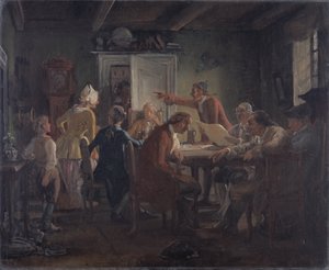Collegium Politicum. Aus Ludvig Holbergs "The Political Tinker", Akt I, Szene 2 von Wilhelm Marstrand