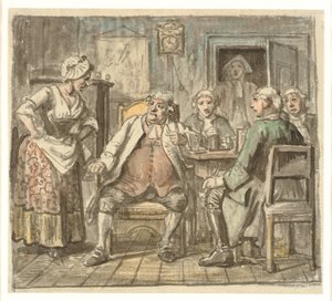 Collegium Politicum. Aus Ludvig Holbergs Der politische Töpfer, Akt I, Szene 2. von Wilhelm Marstrand