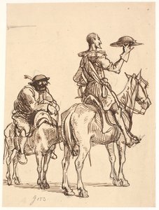 Don Quixote betrachtet seinen Helm