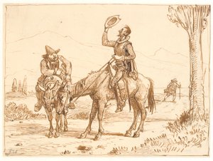 Don Quixote betrachtet seinen Helm