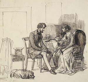 Ein Herr zu Besuch bei einer jüngeren Dame von Wilhelm Marstrand