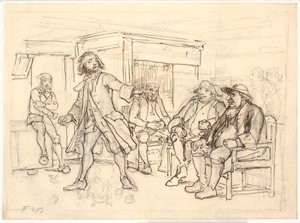 Erasmus Montanus disputiert mit Per Degn von Wilhelm Marstrand