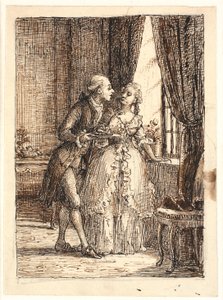 Ein junges Ehepaar. Kronprinz Frederik (Fre. 5) isst auf Charlottenborg Kirschen mit Kronprinzessin Louise von Wilhelm Marstrand