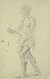 Figurenstudie. Stehender Mann im Profil nach links von Wilhelm Marstrand