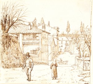 Straße in Rom oder in einer Stadt in der Umgebung von Rom von Wilhelm Marstrand