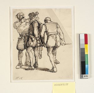 Gruppe mit Rosenkrantz rechts auf der oben genannten Zeichnung (kksgb7257) von Wilhelm Marstrand
