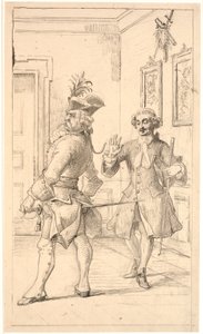 Jepser vergleicht Jacob von Thybos Rücken mit dem Wimmelskaft von Wilhelm Marstrand