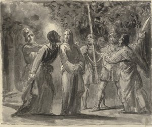Jesus wird von Judas im Garten Gethsemane geküsst von Wilhelm Marstrand