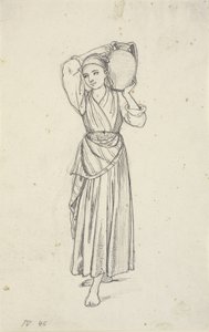 Frau mit Krug auf der Schulter