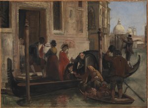 Landung in Venedig. In der Ferne S. Maria delle Salute