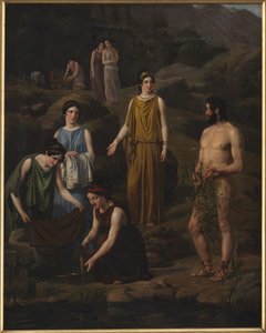 Nausikaa bringt dem gestrandeten Odysseus Kleidung